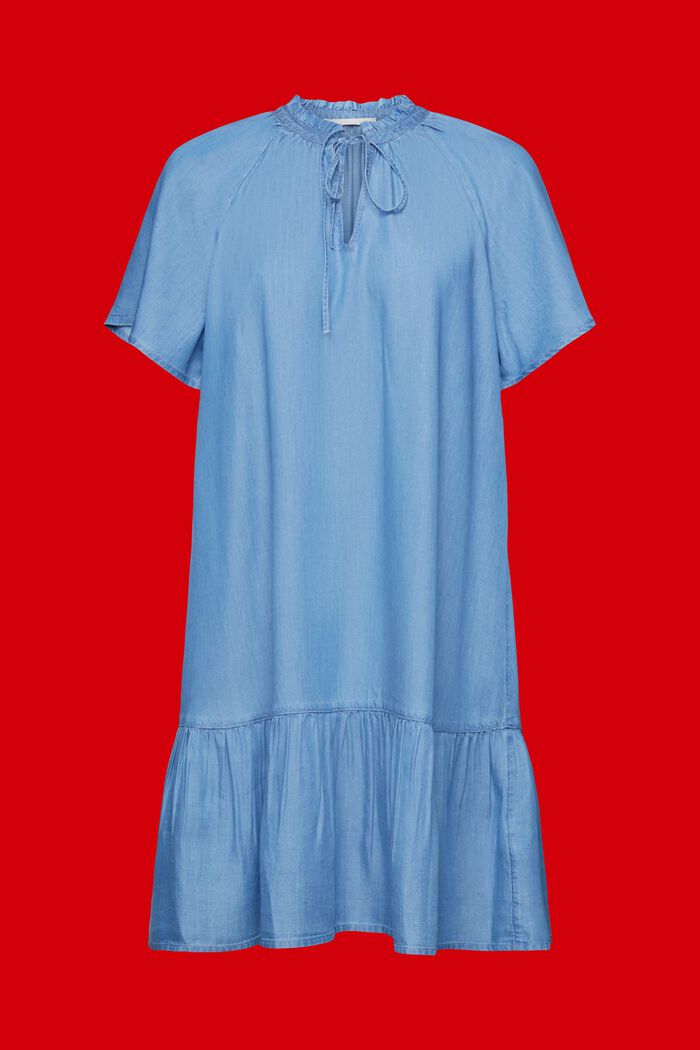 Šaty, vázačka a řasení, chambray, TENCEL™, BLUE MEDIUM WASHED, detail image number 6