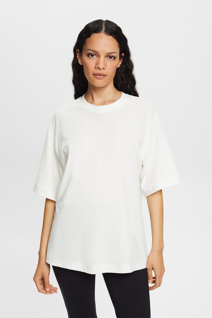 Oversize bavlněné tričko, OFF WHITE, detail image number 0