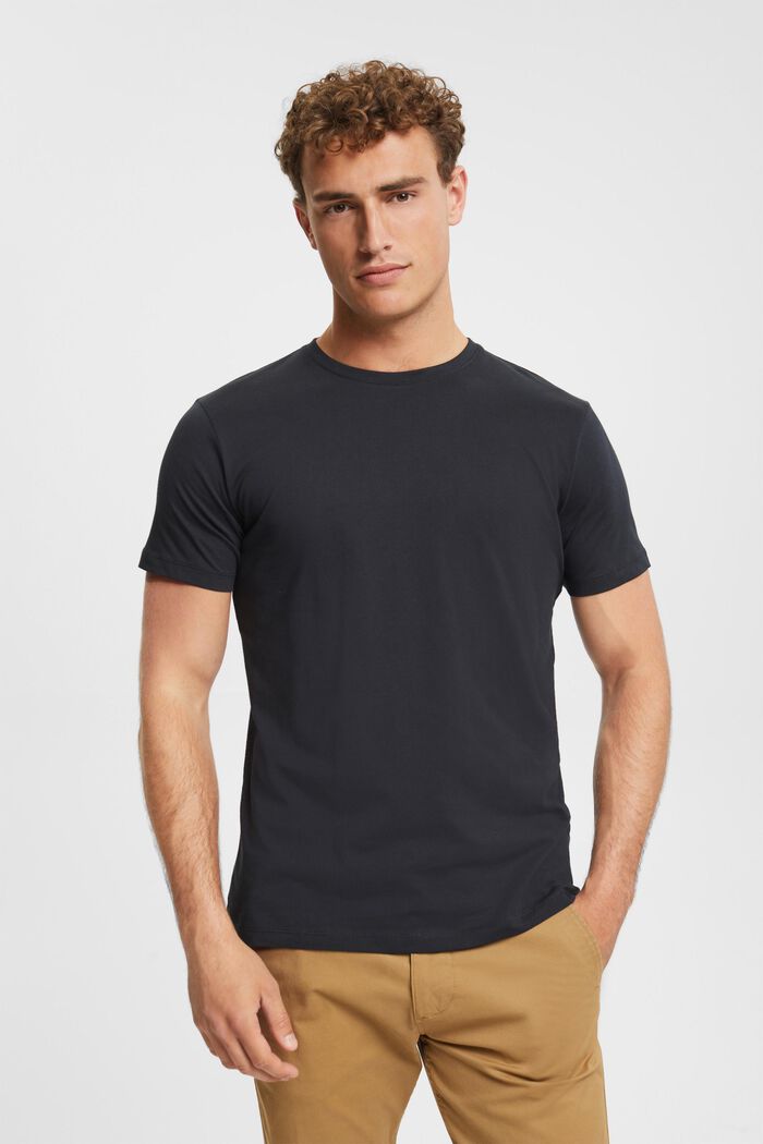 Žerzejové tričko, 100 % bavlna, BLACK, detail image number 0