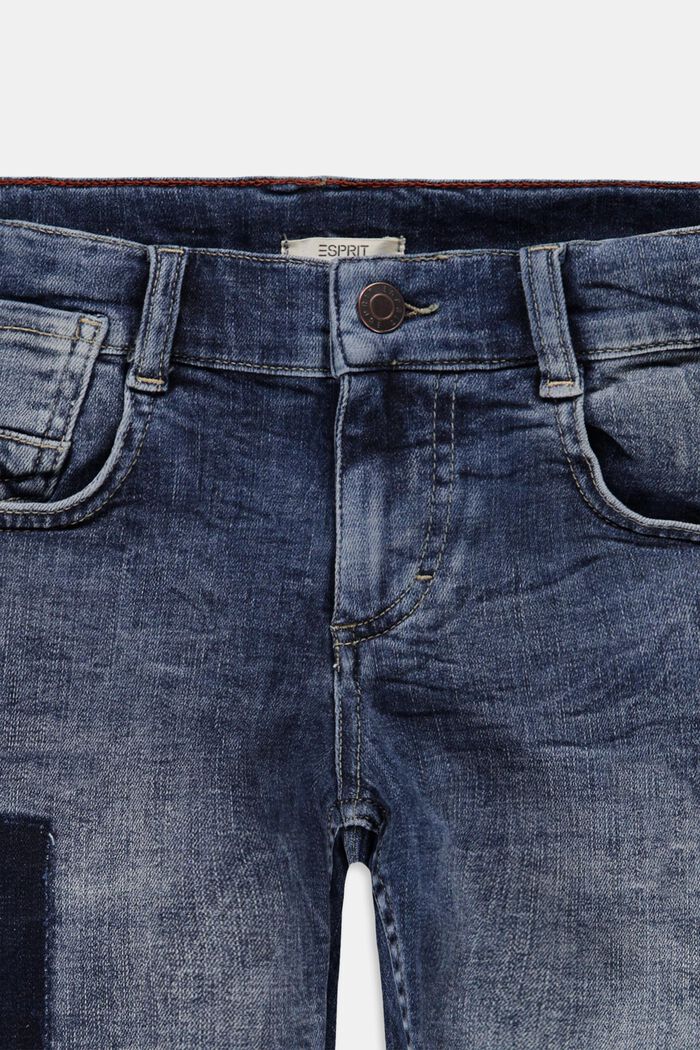 Džínové šortky s obnošeným vzhledem, nastavitelný pas, BLUE MEDIUM WASHED, detail image number 2
