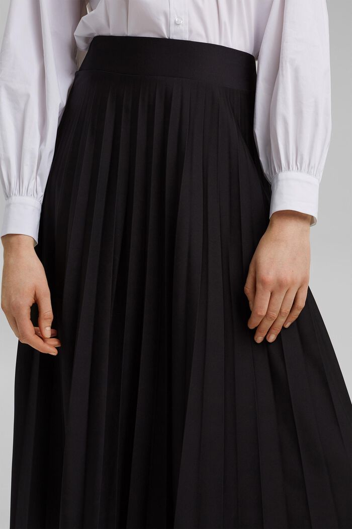 Z recyklovaného materiálu: plisovaná sukně s elastickým pasem, BLACK, detail image number 2