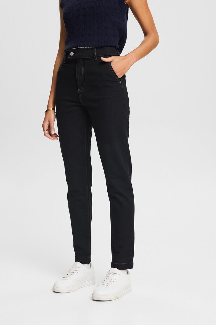 Slim džíny s vysokým pasem, BLACK RINSE, detail image number 0