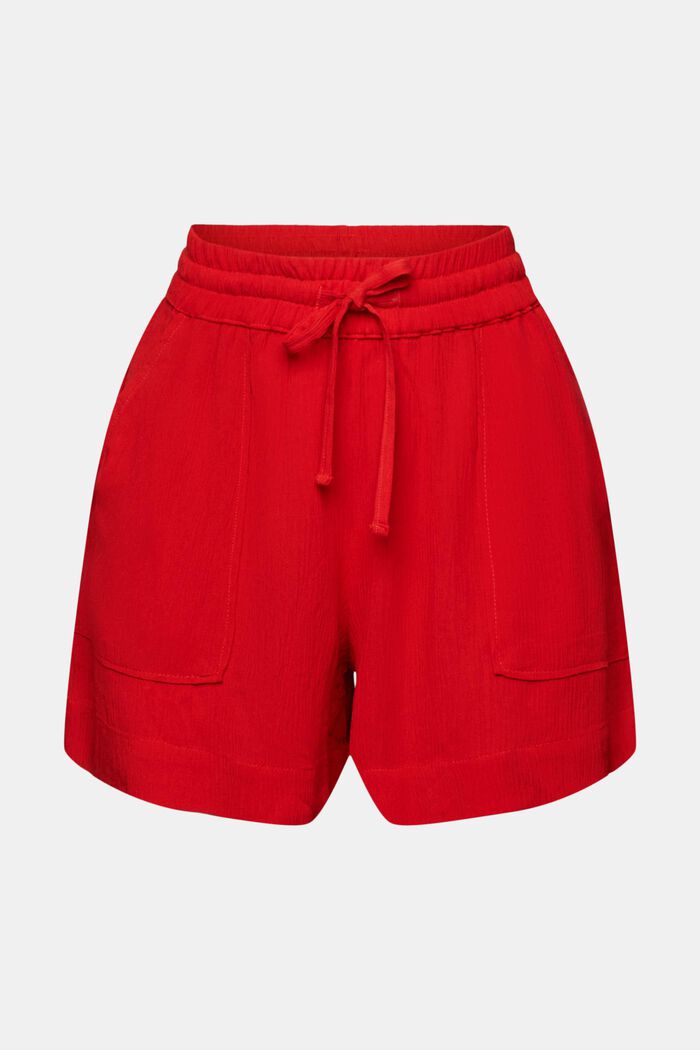 Plážové šortky s pomačkaným vzhledem, DARK RED, detail image number 6