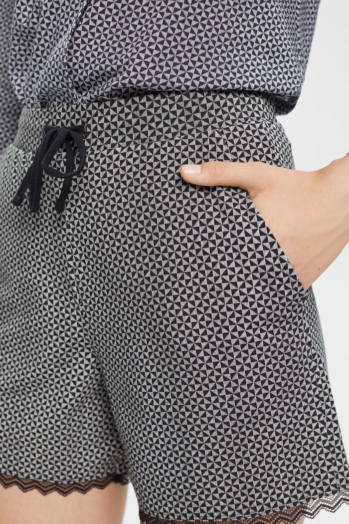 Žerzejové šortky s potiskem, BLACK, detail image number 2