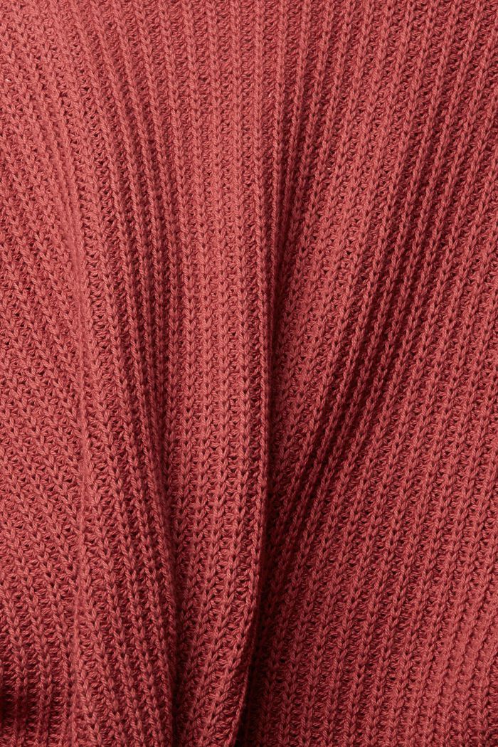 Hrubě pletený kardigan ze směsi bavlny, TERRACOTTA, detail image number 1