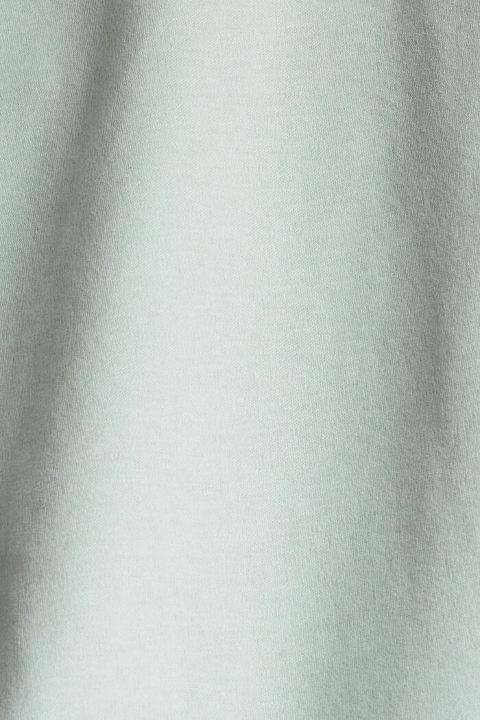 Mikina s kapucí a měkkým povrchem, směs s bio bavlnou, PASTEL GREEN, detail image number 4