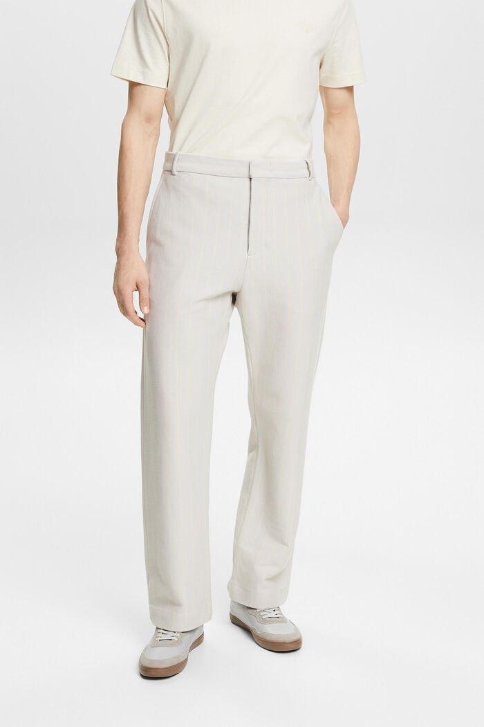 Oblekové kalhoty s vlasovým proužkem, z piké, LIGHT GREY, detail image number 0