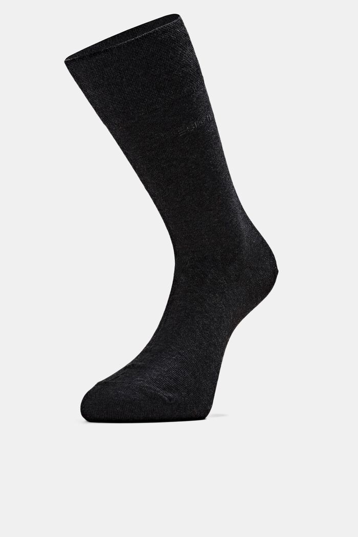 Ponožky ze směsi s bio bavlnou, 2 páry, BLACK, detail image number 0