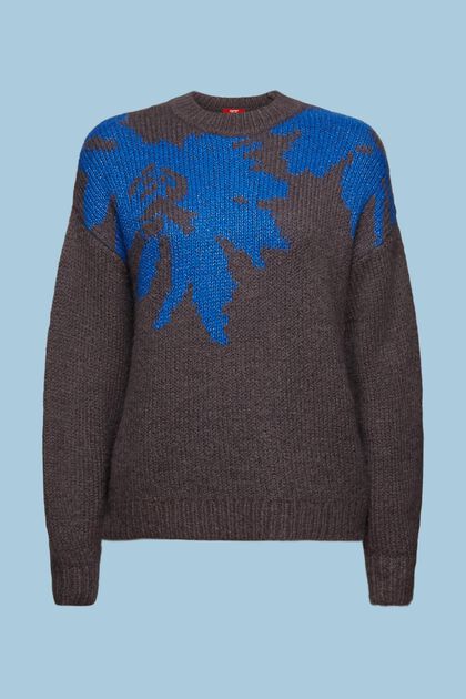 Metalický žakárový pletený pulovr