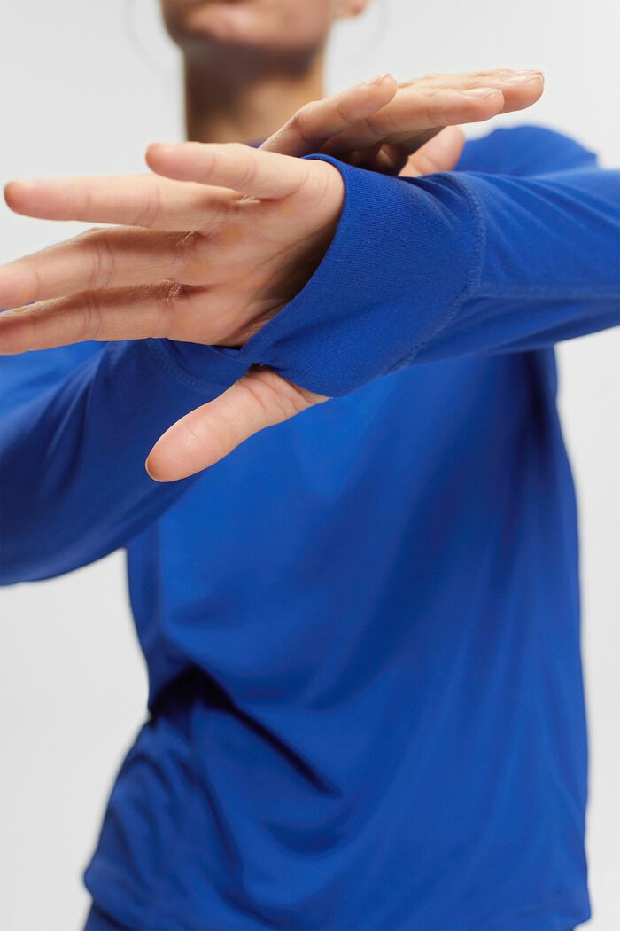 Tričko, dlouhý rukáv a kapuce, LENZING™ ECOVERO™, BRIGHT BLUE, detail image number 2