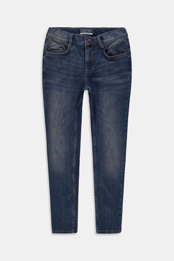 seprané strečové džíny s nastavitelným pasem, BLUE MEDIUM WASHED, detail image number 0