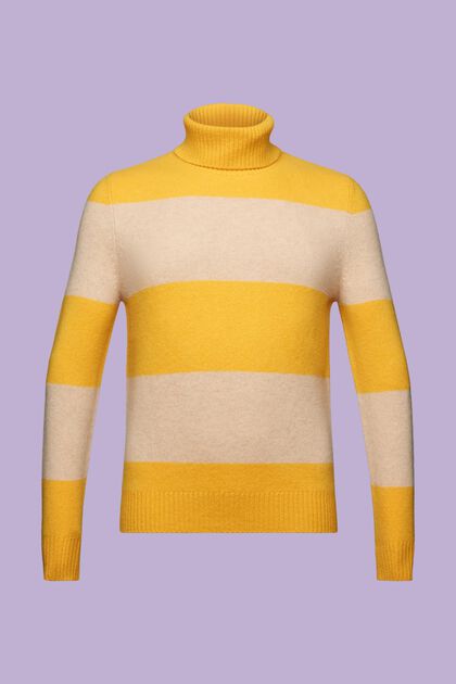Kašmírový pulovr s rolákem a proužky