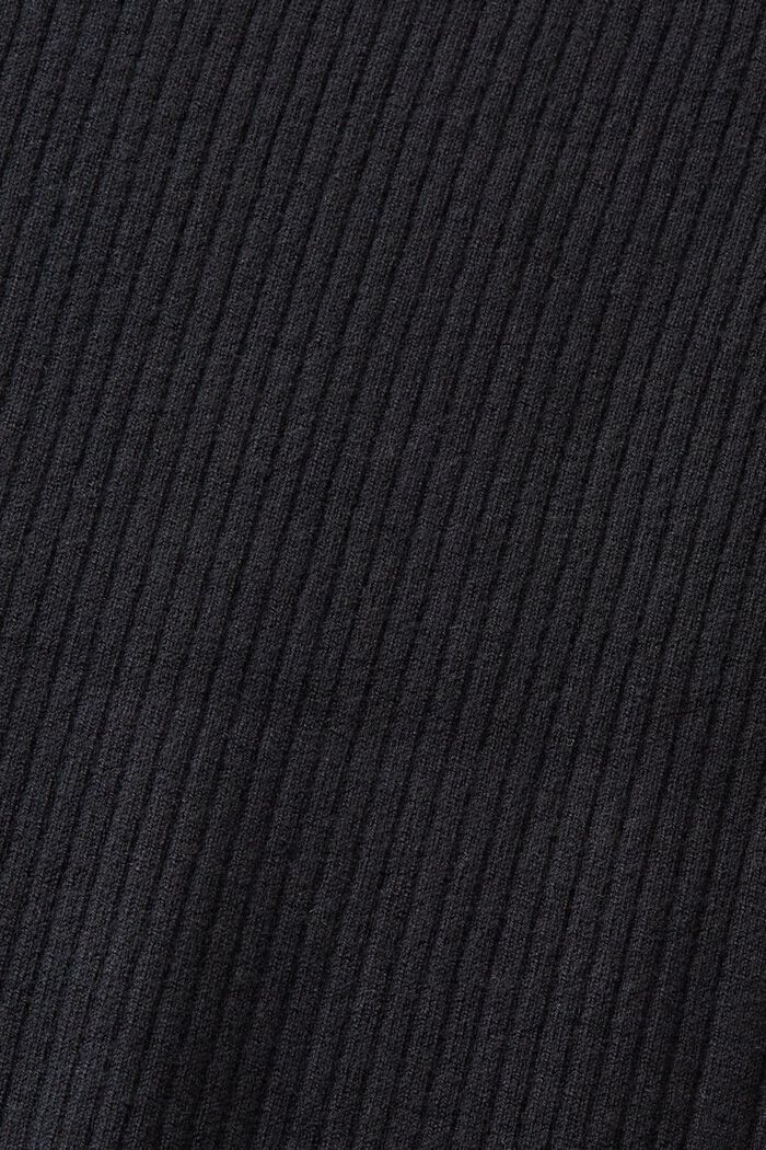 Žebrové minišaty s polokošilovým límečkem, BLACK, detail image number 5