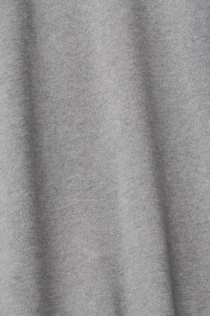 Pletený pulovr se špičatým výstřihem, MEDIUM GREY, detail image number 1
