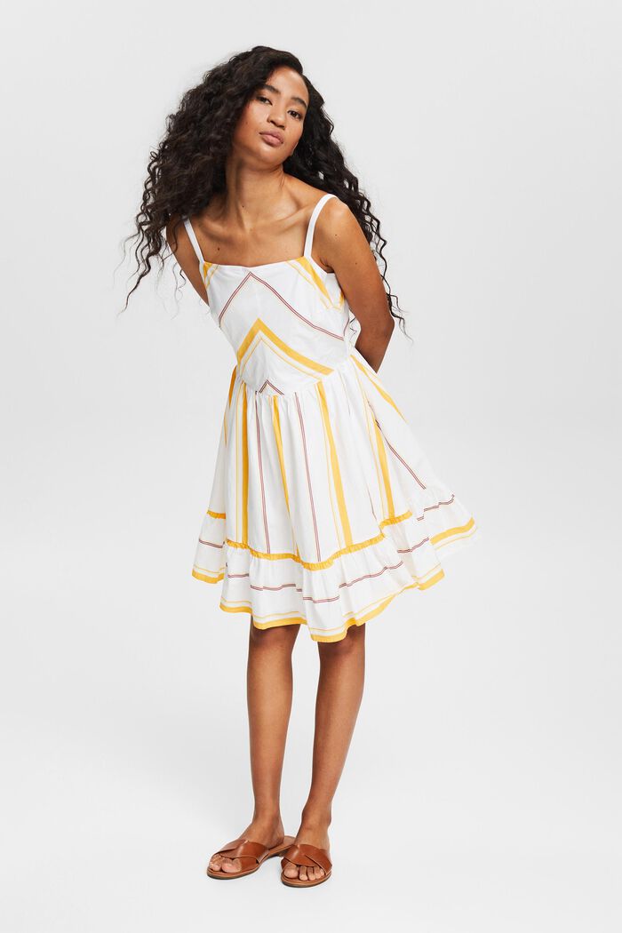 Šaty s vícebarevným proužkovaným vzorem, OFF WHITE, detail image number 6