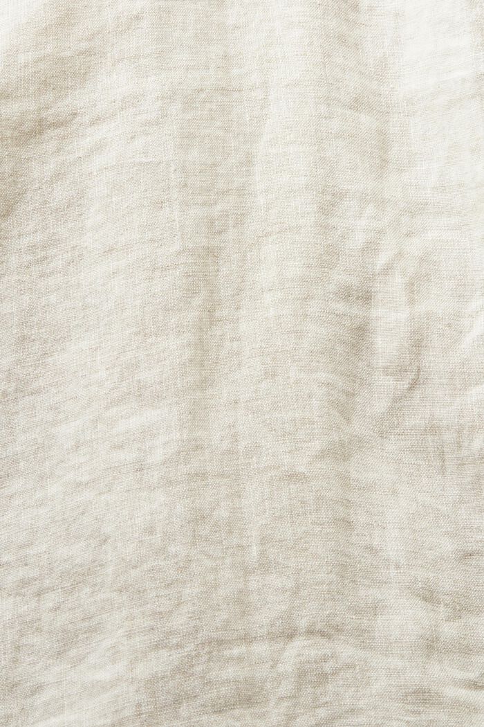 Lněné košilové midi šaty s opaskem, BEIGE, detail image number 5