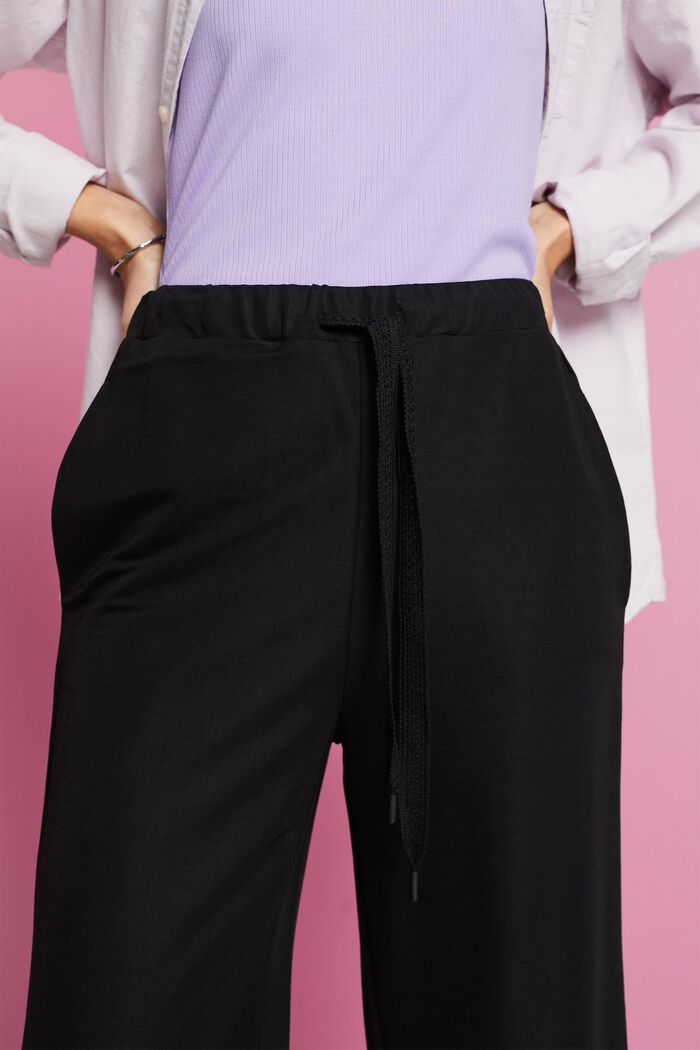 Kalhoty se širokými nohavicemi, bez zapínání, BLACK, detail image number 2