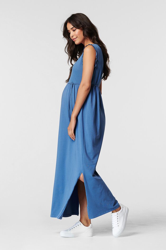 Maxi šaty z bio bavlny, SMOKE BLUE, detail image number 2