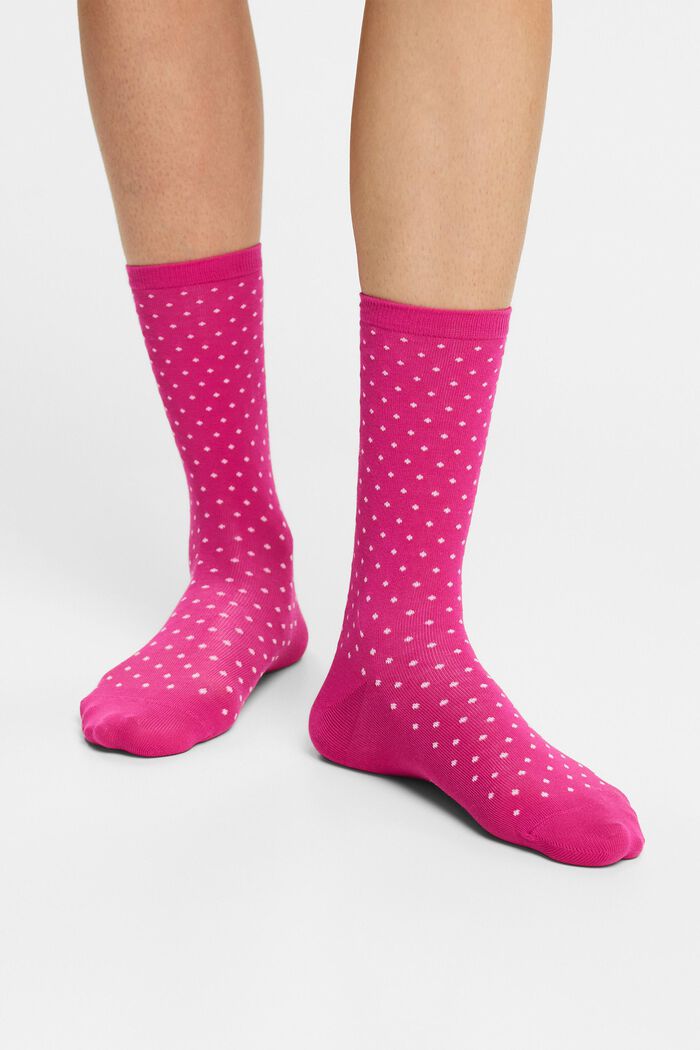 2 páry ponožek s puntíky, bio bavlna, ROSE / PINK, detail image number 1