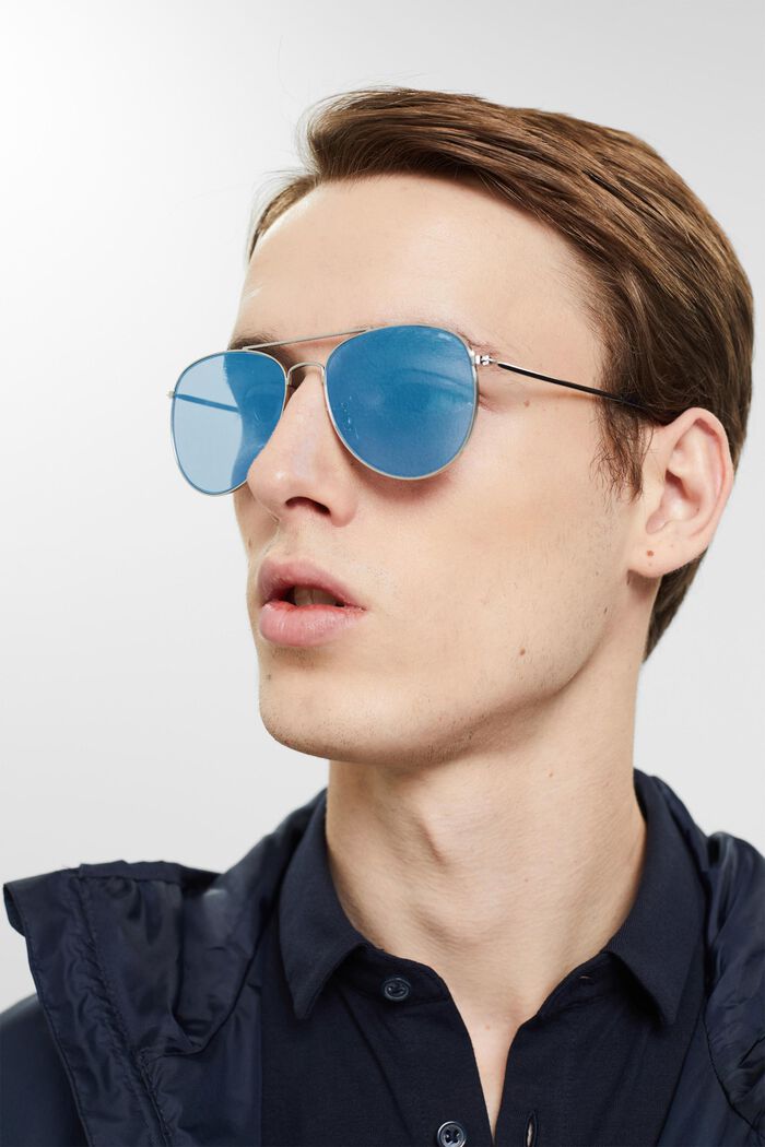 Unisex sluneční brýle v pilotním stylu, NAVY BLUE, detail image number 3