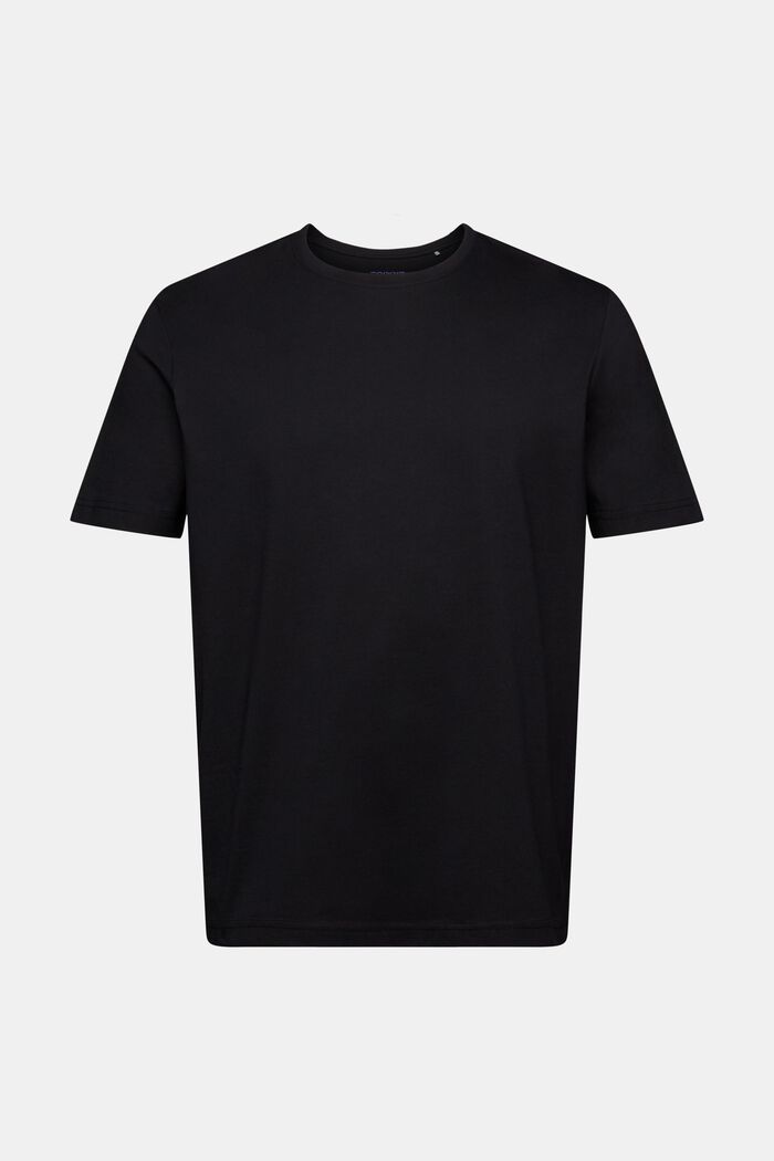 Tričko s kulatým výstřihem, žerzej z bavlny pima, BLACK, detail image number 5
