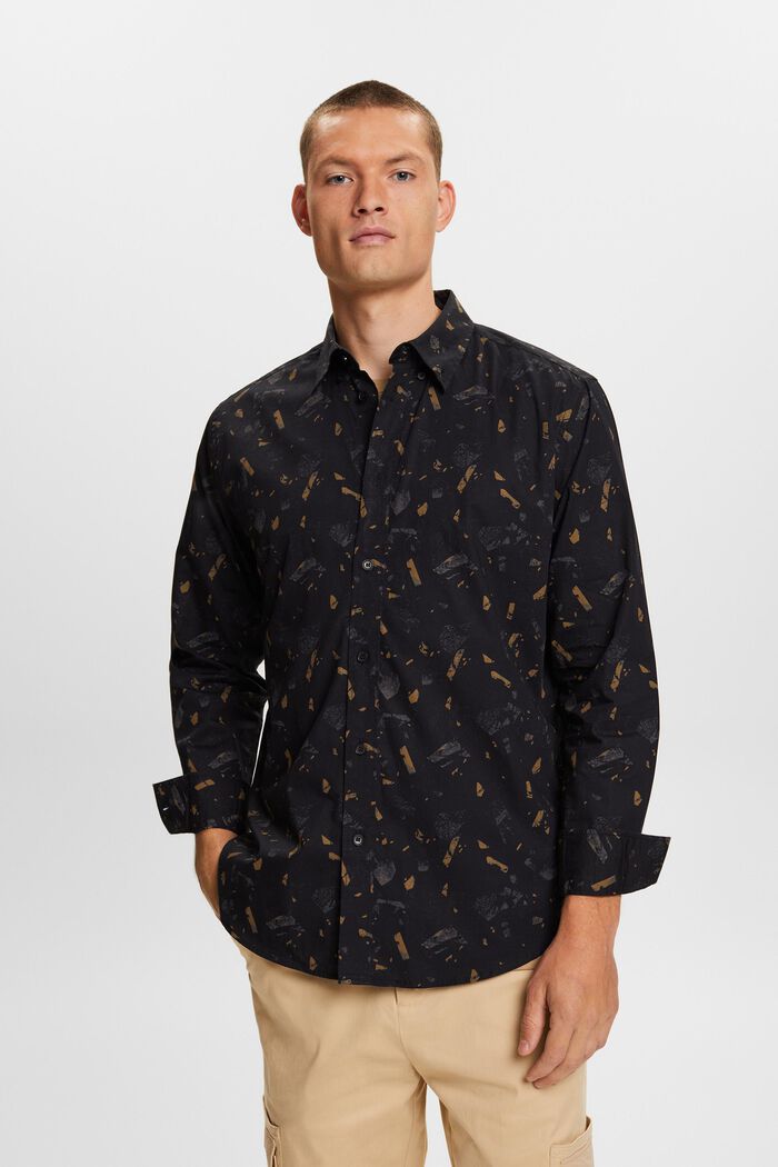 Bavlněná košile se vzorem, BLACK, detail image number 2