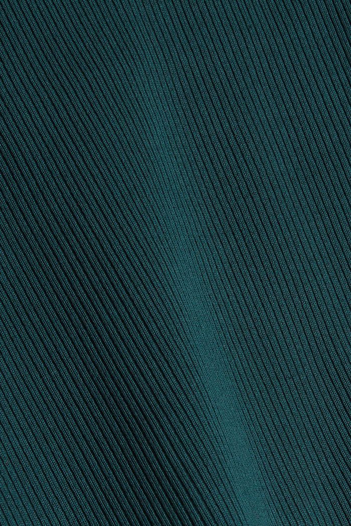 Midi šaty z žebrované pleteniny, DARK TEAL GREEN, detail image number 4