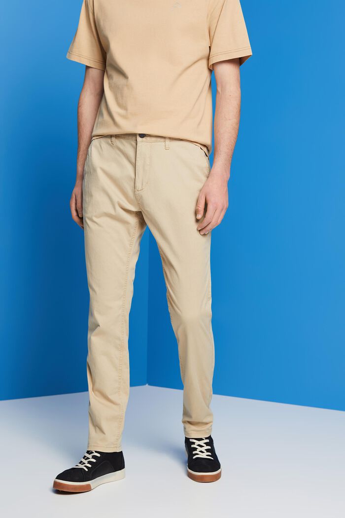 Strečové kalhoty chino z bavlny, SAND, detail image number 0