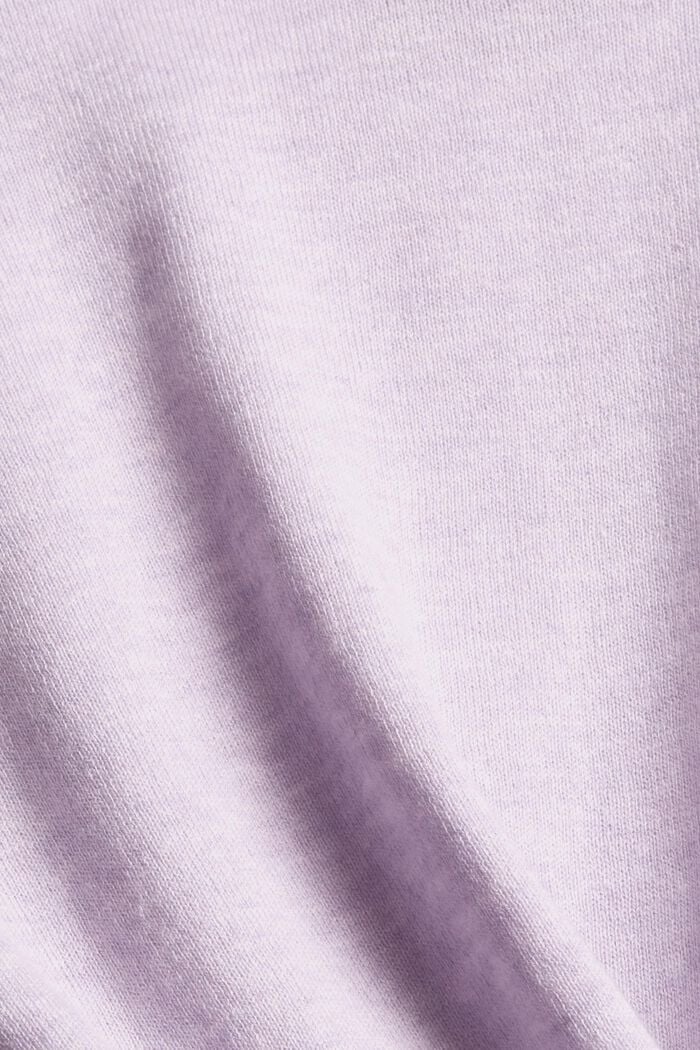 Pletený pulovr z bavlny, LILAC, detail image number 4