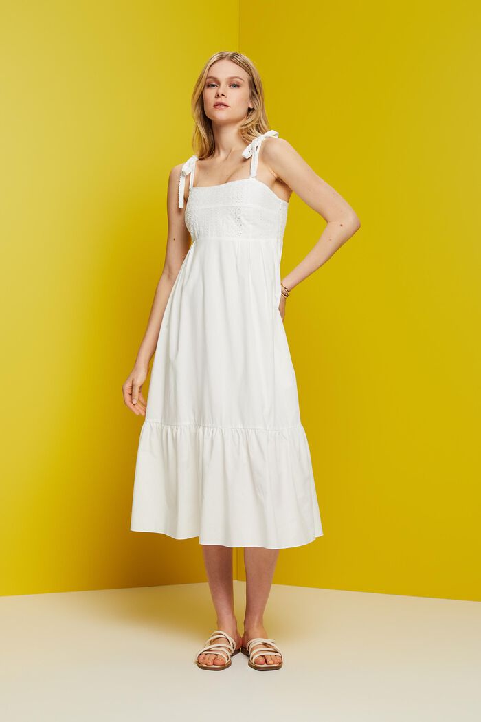 Midi šaty s vyšíváním, LENZING™ ECOVERO™, WHITE, detail image number 4