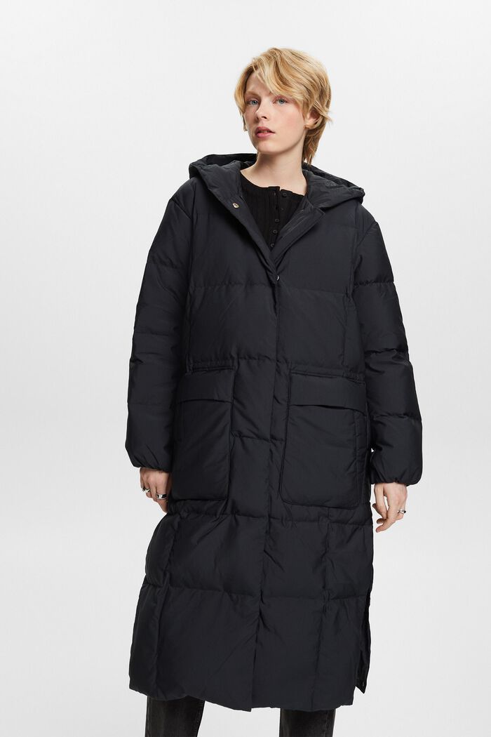 Péřový kabát s kapucí, BLACK, detail image number 0