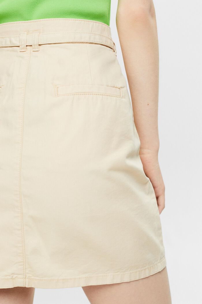 Chino mini sukně s páskem, CREAM BEIGE, detail image number 3