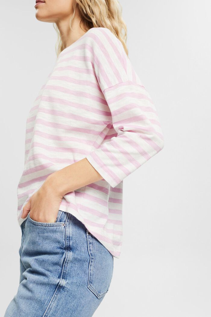 Tričko s dlouhým rukávem a s proužky, PINK, detail image number 2