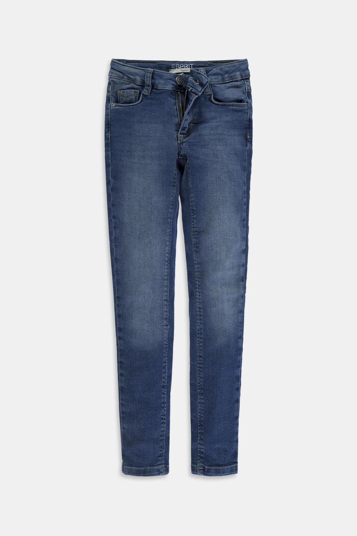 Strečové džíny s možností úpravy velikosti a s nastavitelným pasem, GREY MEDIUM WASHED, overview