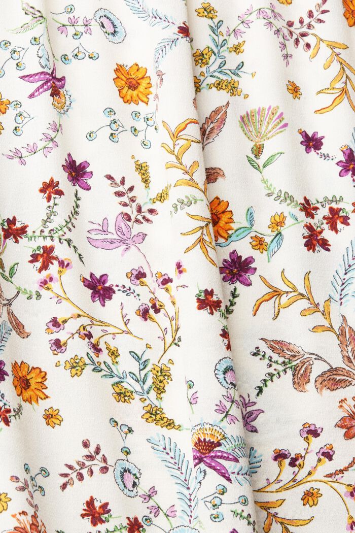Květovaná midi sukně s rýškem na okraji, CREAM BEIGE, detail image number 4
