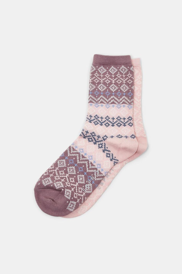 2 páry ponožek ve stylu ostrova Fair, bio bavlna