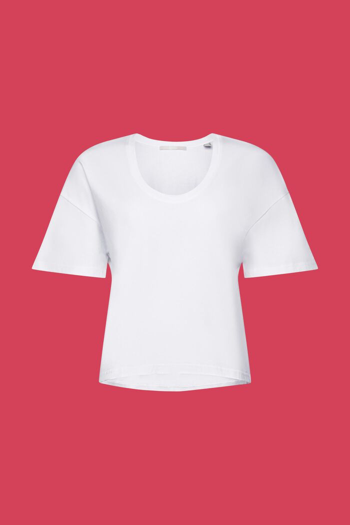 Zkrácené tričko oversize, 100% bavlna, WHITE, detail image number 5