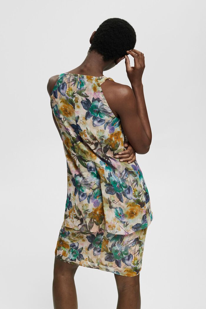 Z recyklovaného materiálu: šifonové šaty s květovaným vzorem, OFF WHITE, detail image number 2