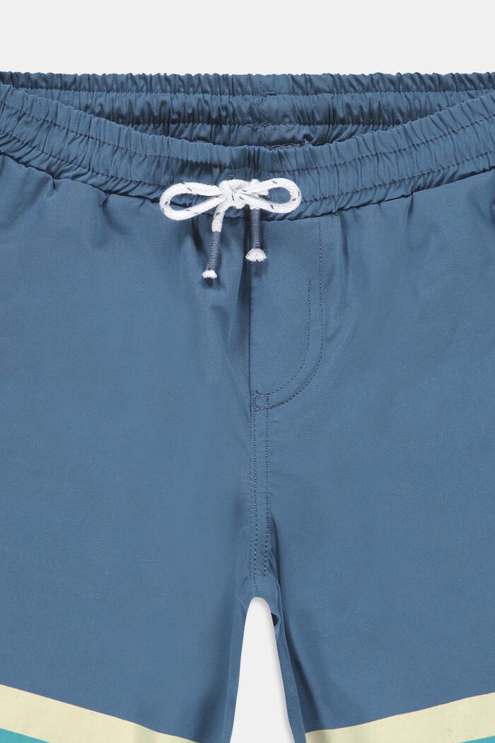 Šortky s pruhovanými detaily, 100% bavlna, GREY BLUE, detail image number 2