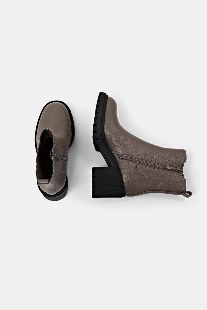 Robustní kotníčkové boty se špalíkovým podpatkem, TAUPE, detail image number 5