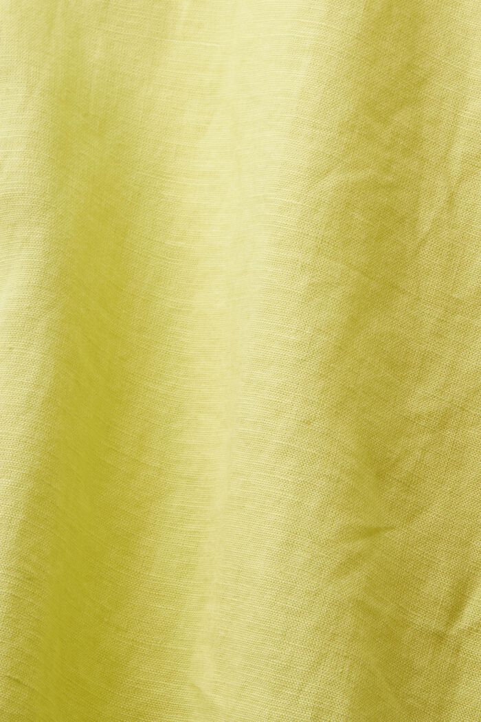 Košile ze lnu s bavlnou, PASTEL YELLOW, detail image number 5