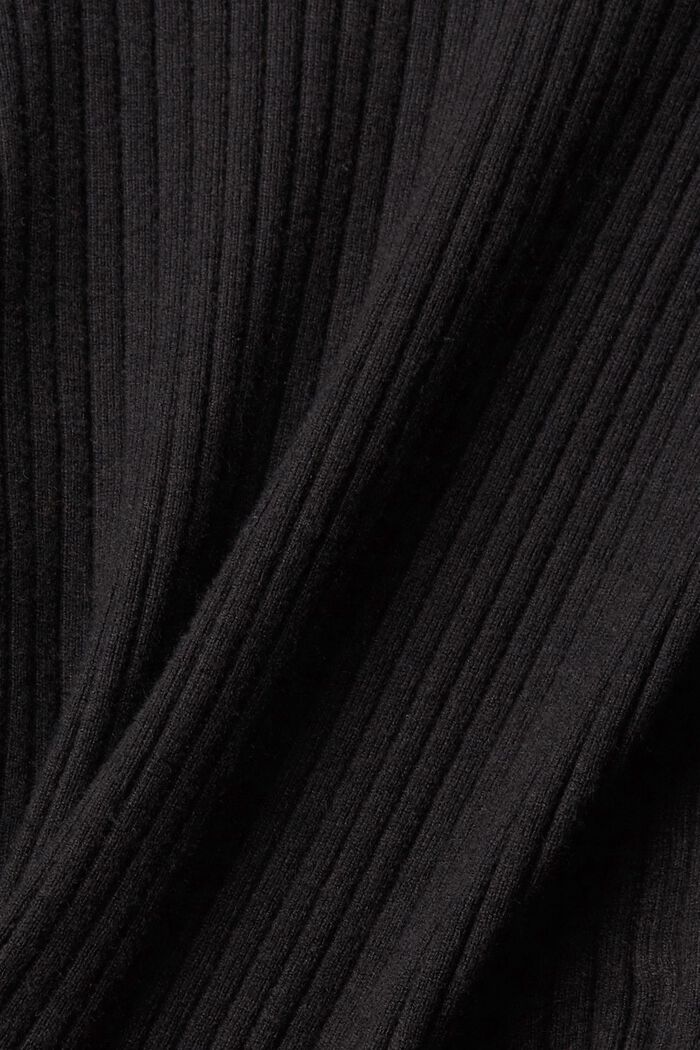 Žebrový pulovr s rolákem, BLACK, detail image number 5