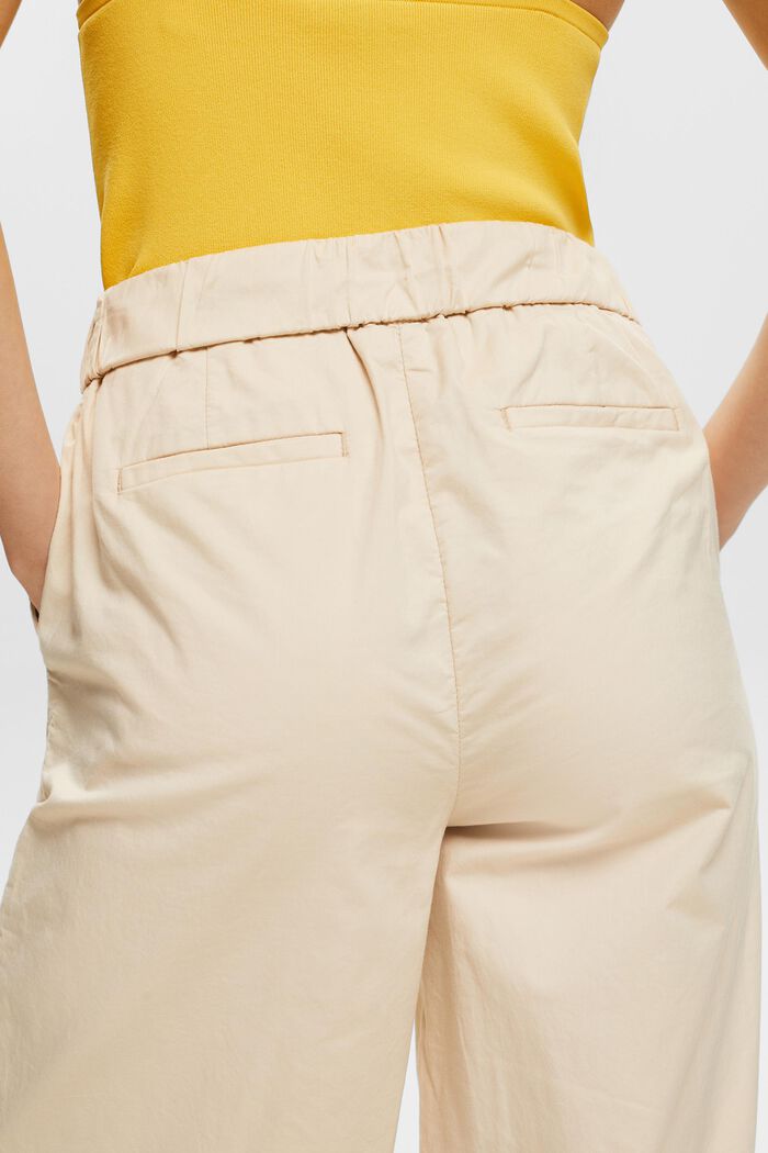 Popelínové kalhoty se širokými nohavicemi, CREAM BEIGE, detail image number 3