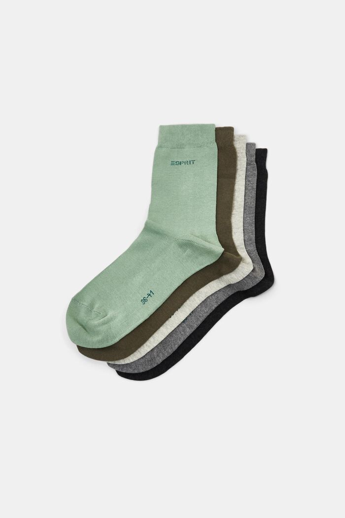 5 párů ponožek, bio bavlna, GREEN COLORWAY, detail image number 1