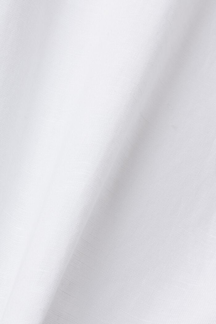 Propínací košile ze směsi bavlny a lnu, WHITE, detail image number 6