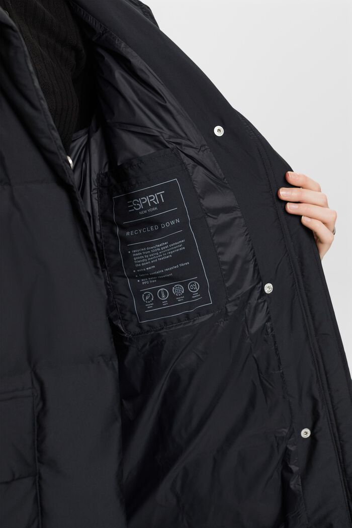 Péřový kabát s kapucí, BLACK, detail image number 4