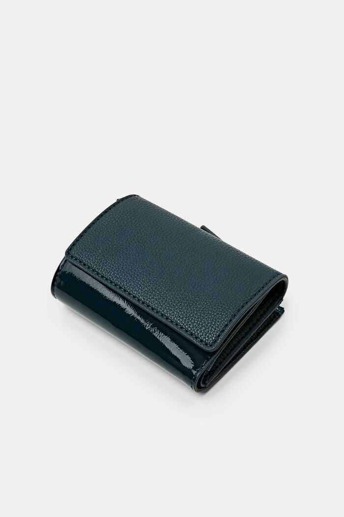 Lesklá peněženka s klopou, DARK TEAL GREEN, detail image number 2