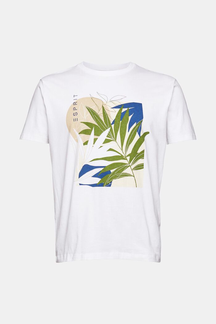 Žerzejové tričko s rostlinným potiskem, WHITE, detail image number 7