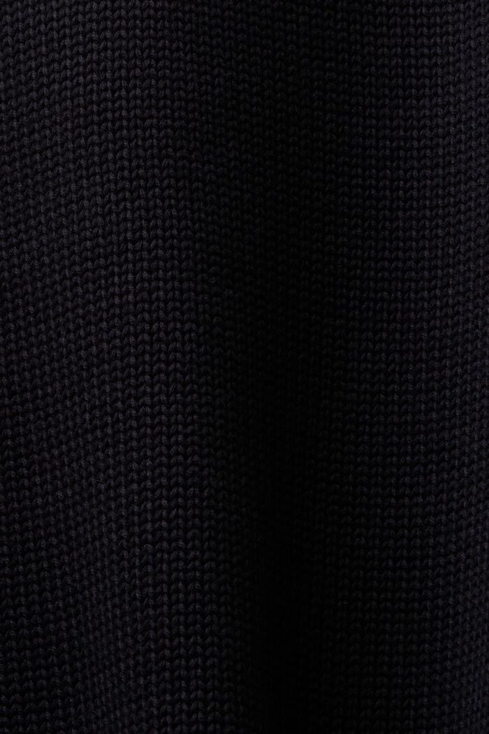 Bavlněný pulovr s nízkým rolákovým límcem, BLACK, detail image number 6