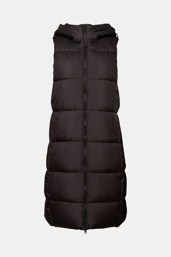 Z recyklovaného materiálu: dlouhá prošívaná vesta, BLACK, detail image number 5